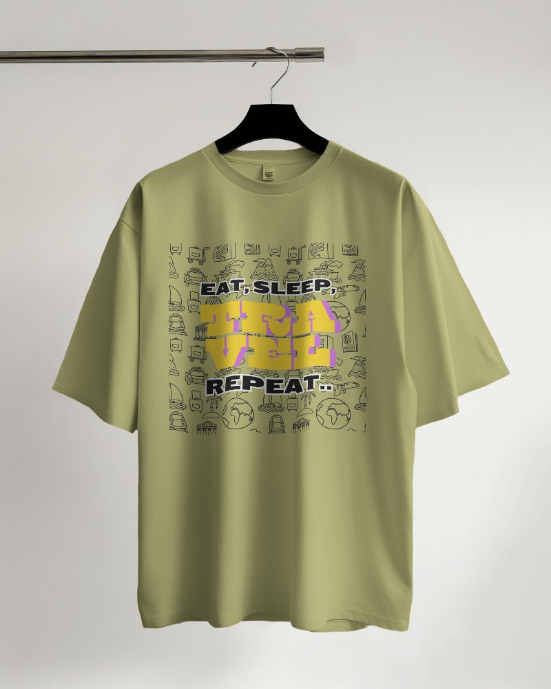 Eat Sleep Travel Repeat Oversized T-shirt