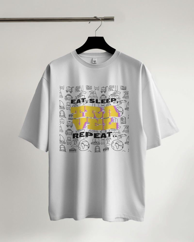 Eat Sleep Travel Repeat Oversized T-shirt