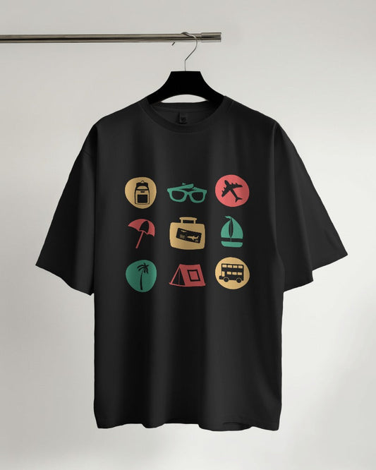 Travel Icons Oversized T-shirt