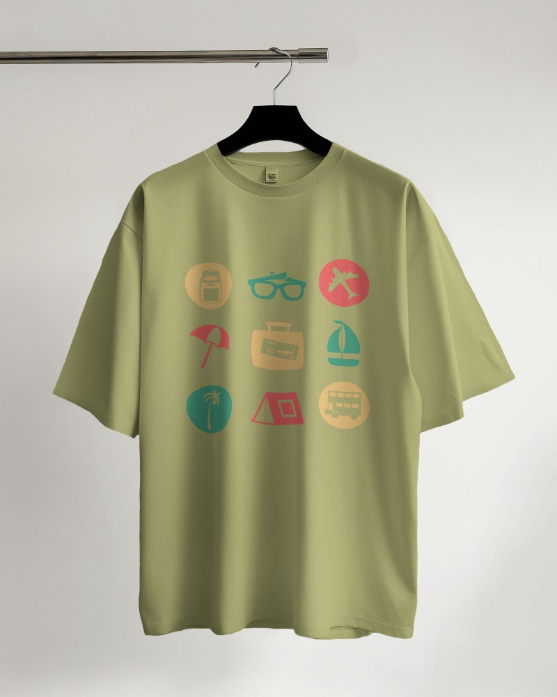 Travel Icons Oversized T-shirt