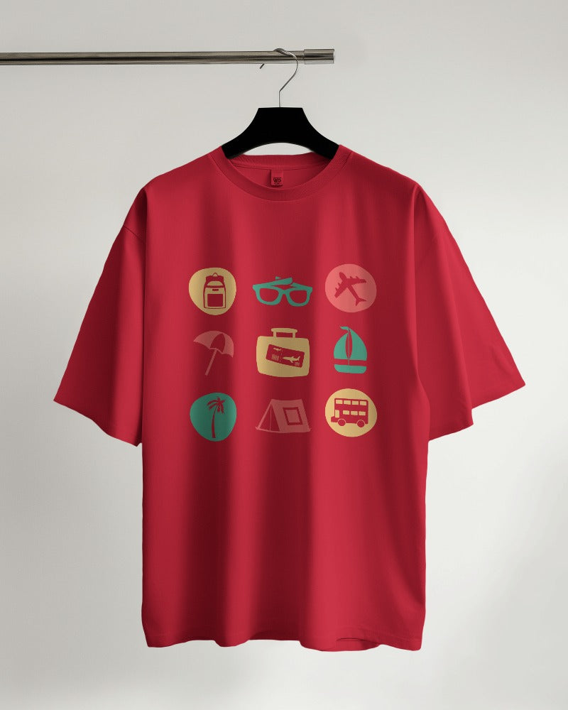 Travel Icons Oversized T-shirt