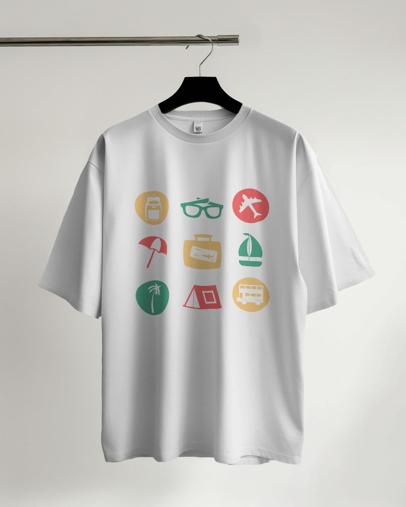 Travel Icons Oversized T-shirt