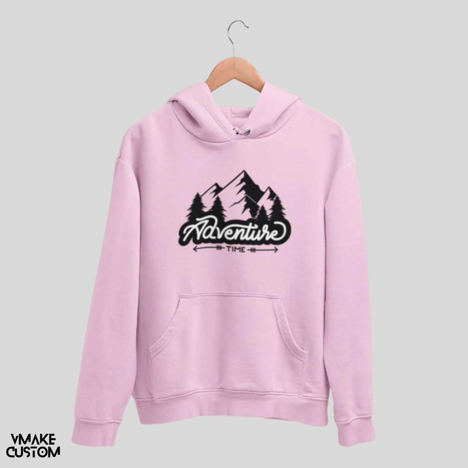 adventure pink unisex hoodie vmakecustom