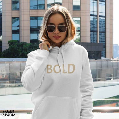 bold unisex hoodie vmakecustom white