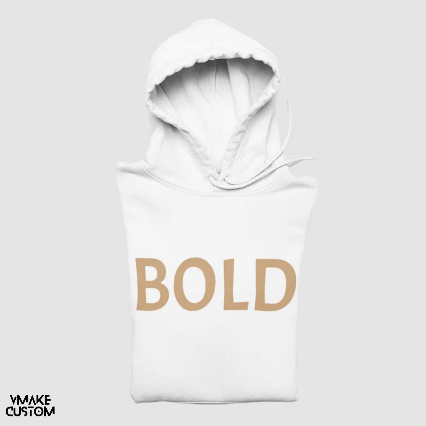 bold white unisex hoodie vmakecustom