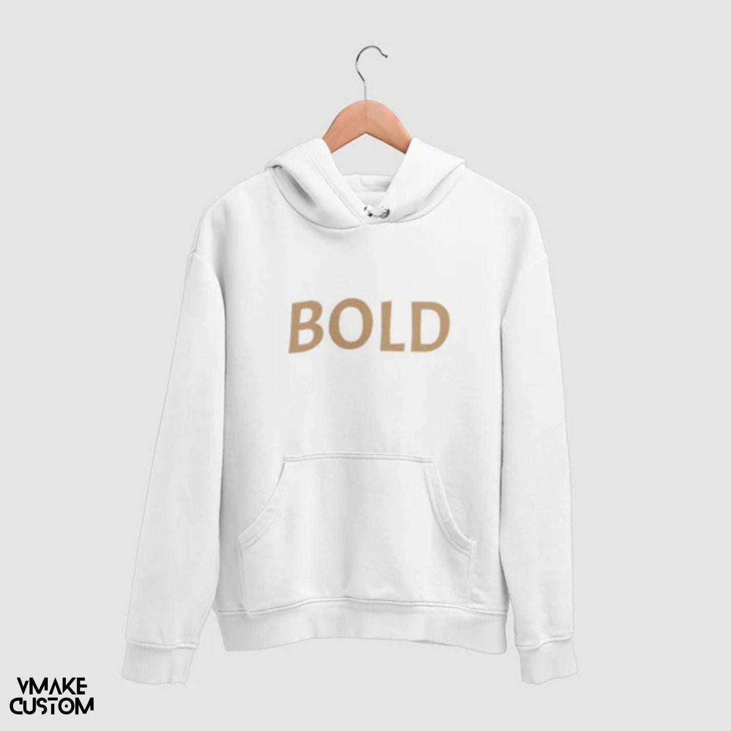 white bold unisex hoodie vmakecustom