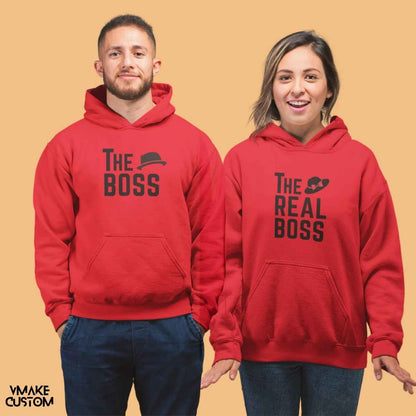 boss and his real boss hoodies for couple - vmakecustom