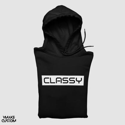 classy black unisex hoodie vmakecustom