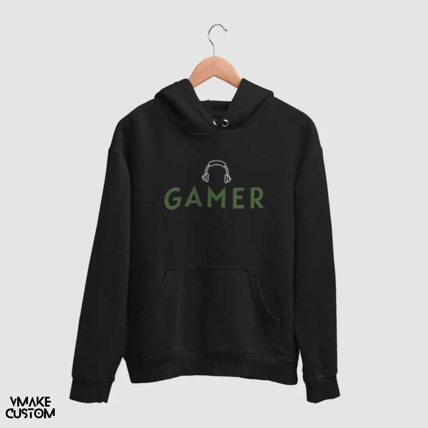 gamer black unisex hoodie vmakecustom