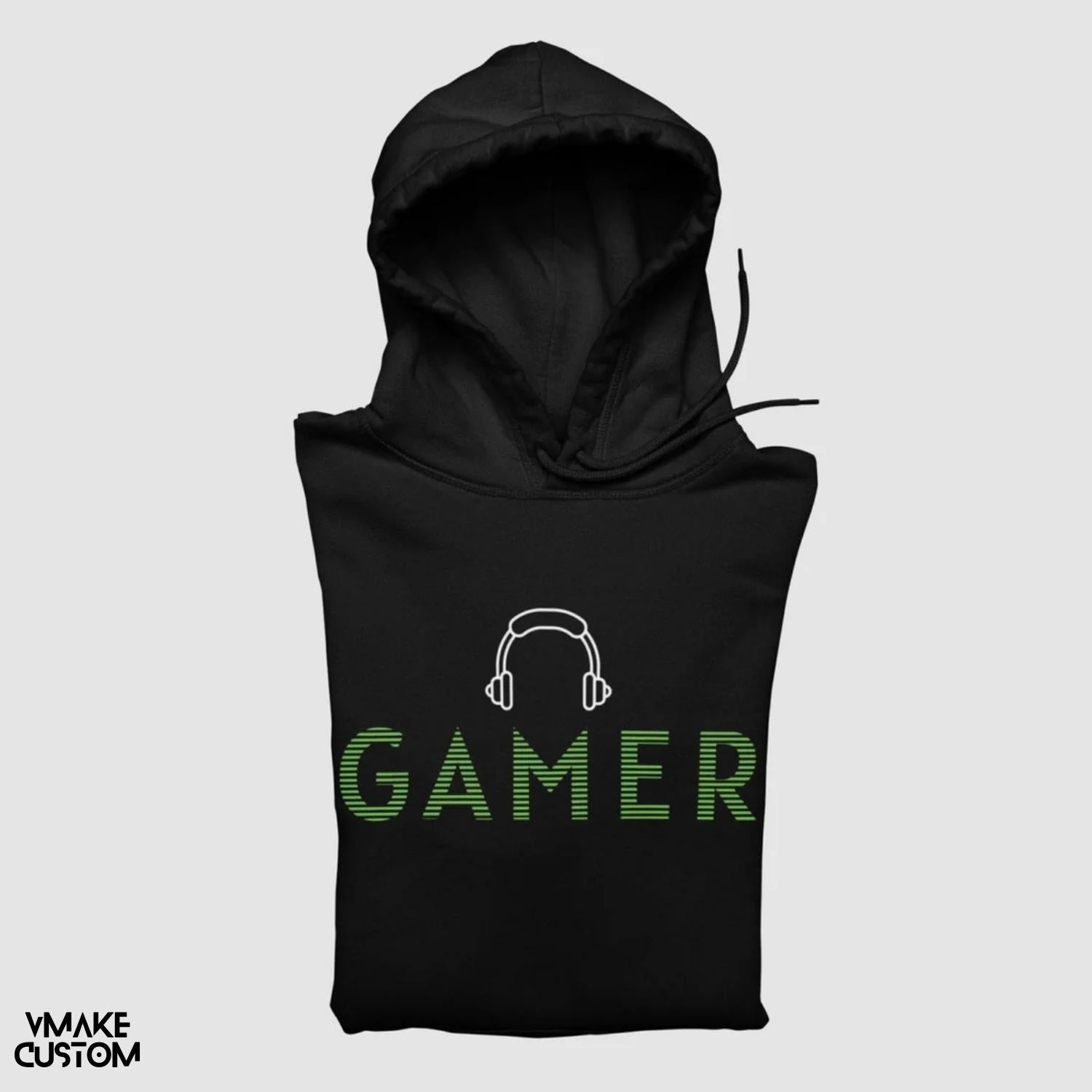 gamer unisex hoodie in black vmakecustom