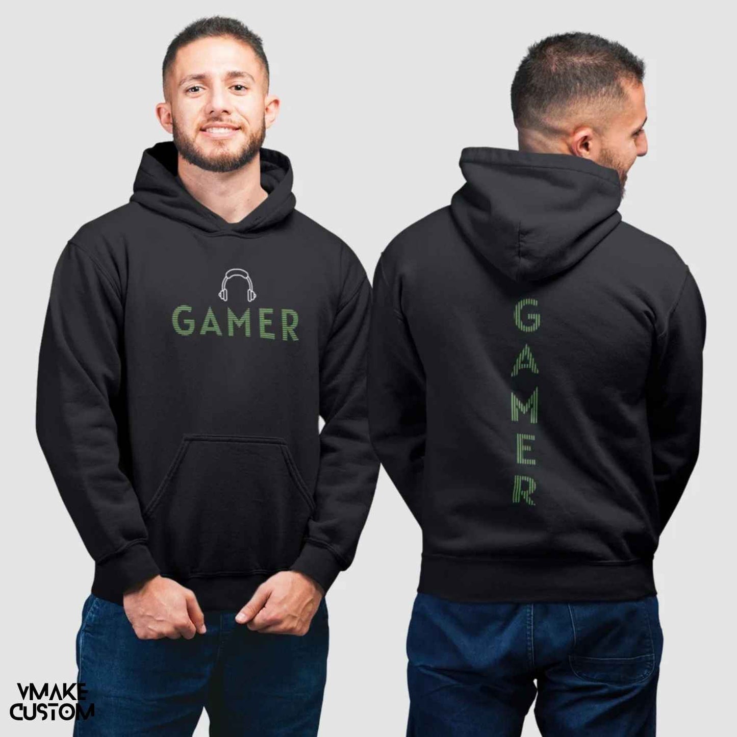 gamer black men hoodie vmakecustom