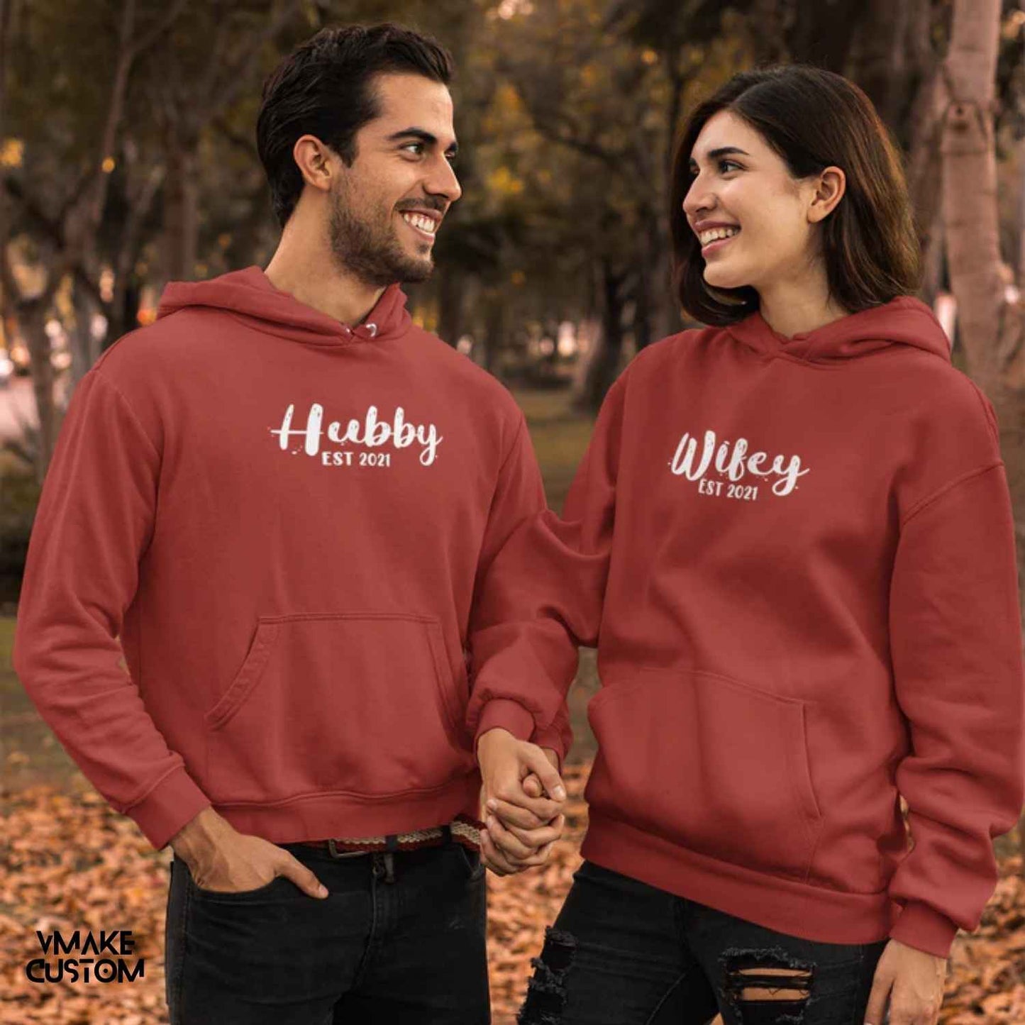 Hubby Wifey Est 2024 Hoodies for Couple