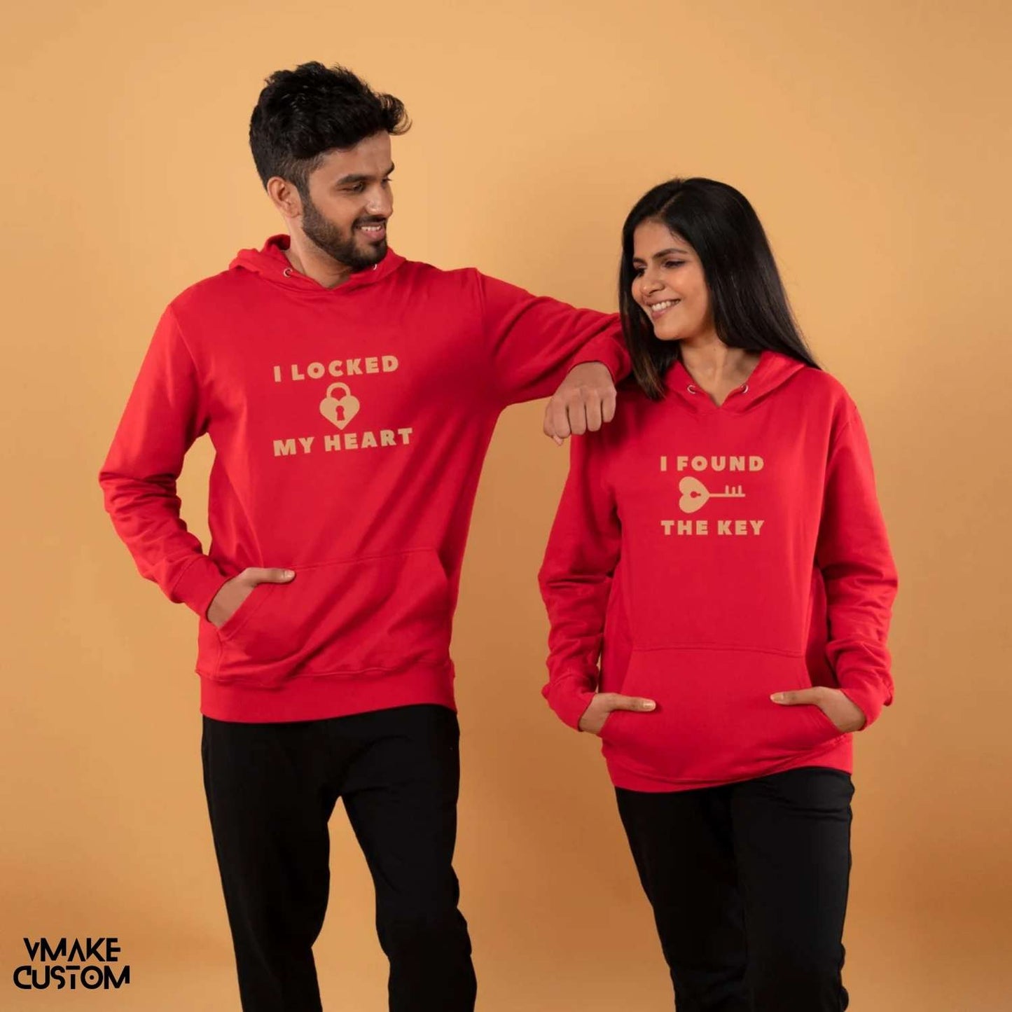 i locked my heart red hoodies for couple - vmakecustom