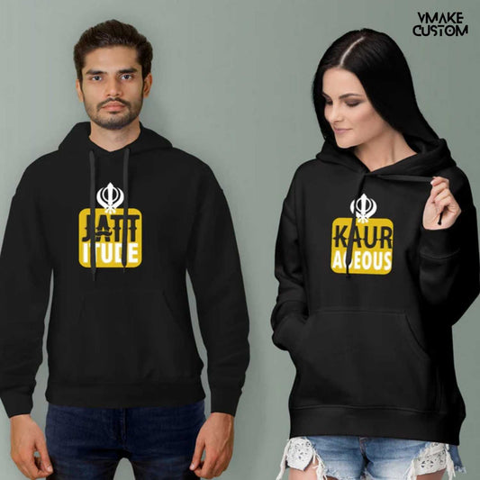 Jatt da Attitute & The Gorgeous Kaur Hoodies for Couple