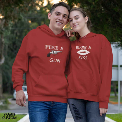 Kiss And Gun Hoodies for Couple