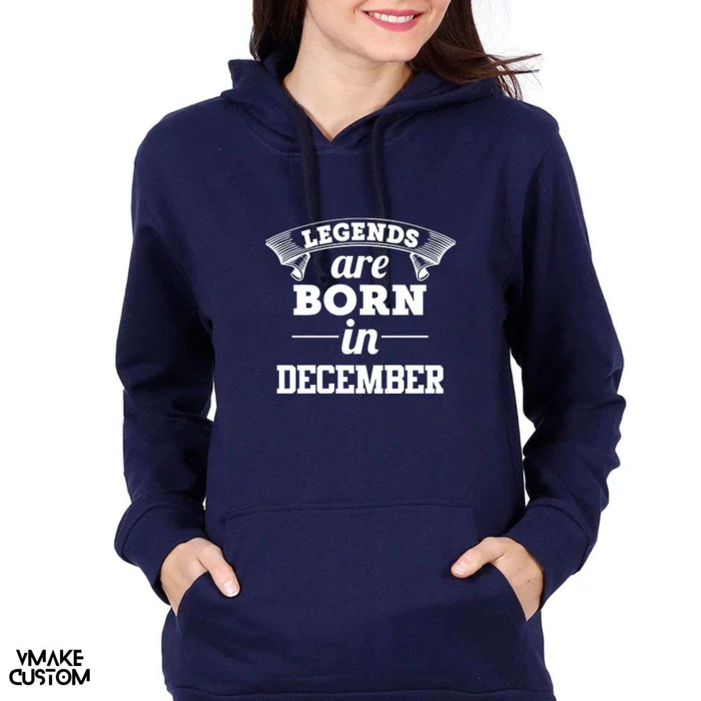 legends born in december navy blue women hoodie vmakecustom