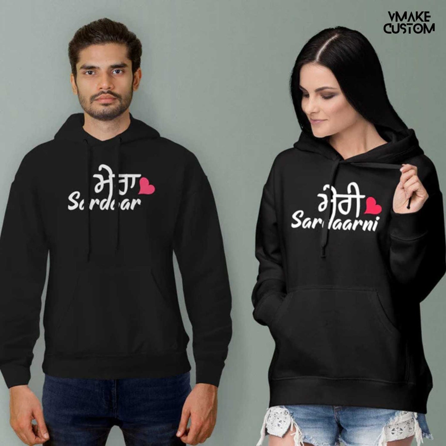 mera sardaar meri sardaarni black hoodies for couple