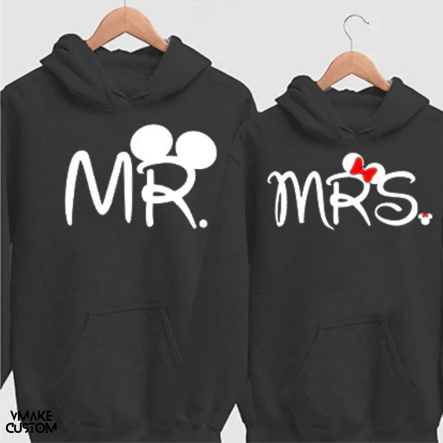 mickey minnie black cute hoodies for couple