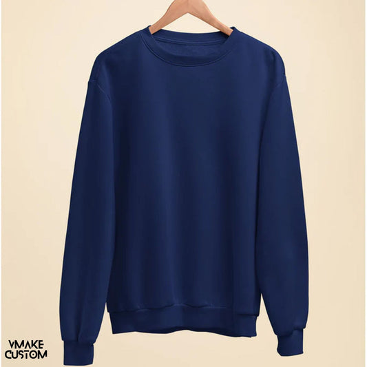 Navy Blue Plain Unisex Sweatshirt