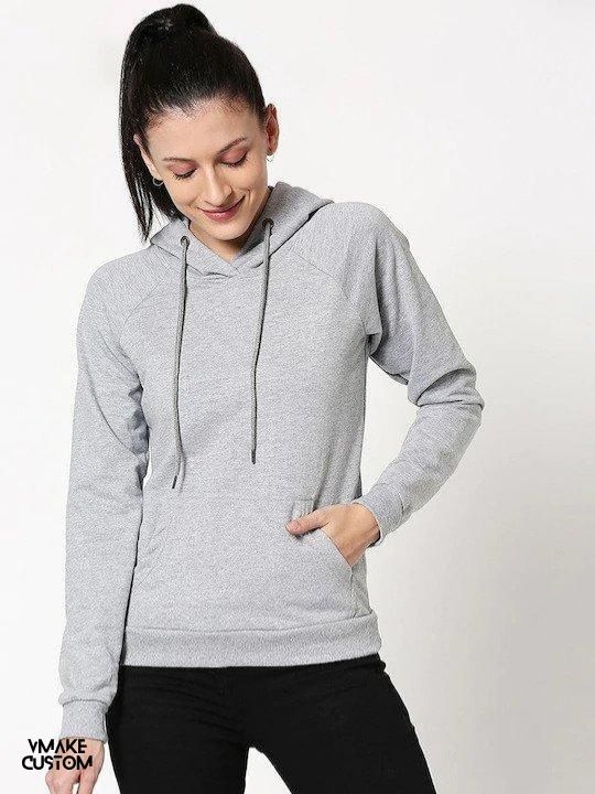 plain grey hoodie for women2