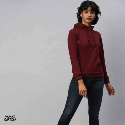 plain maroon hoodie for women 2