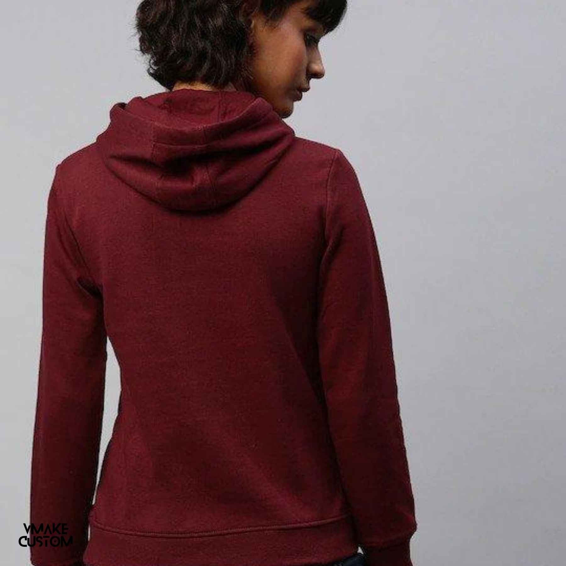 plain maroon hoodie for women 4