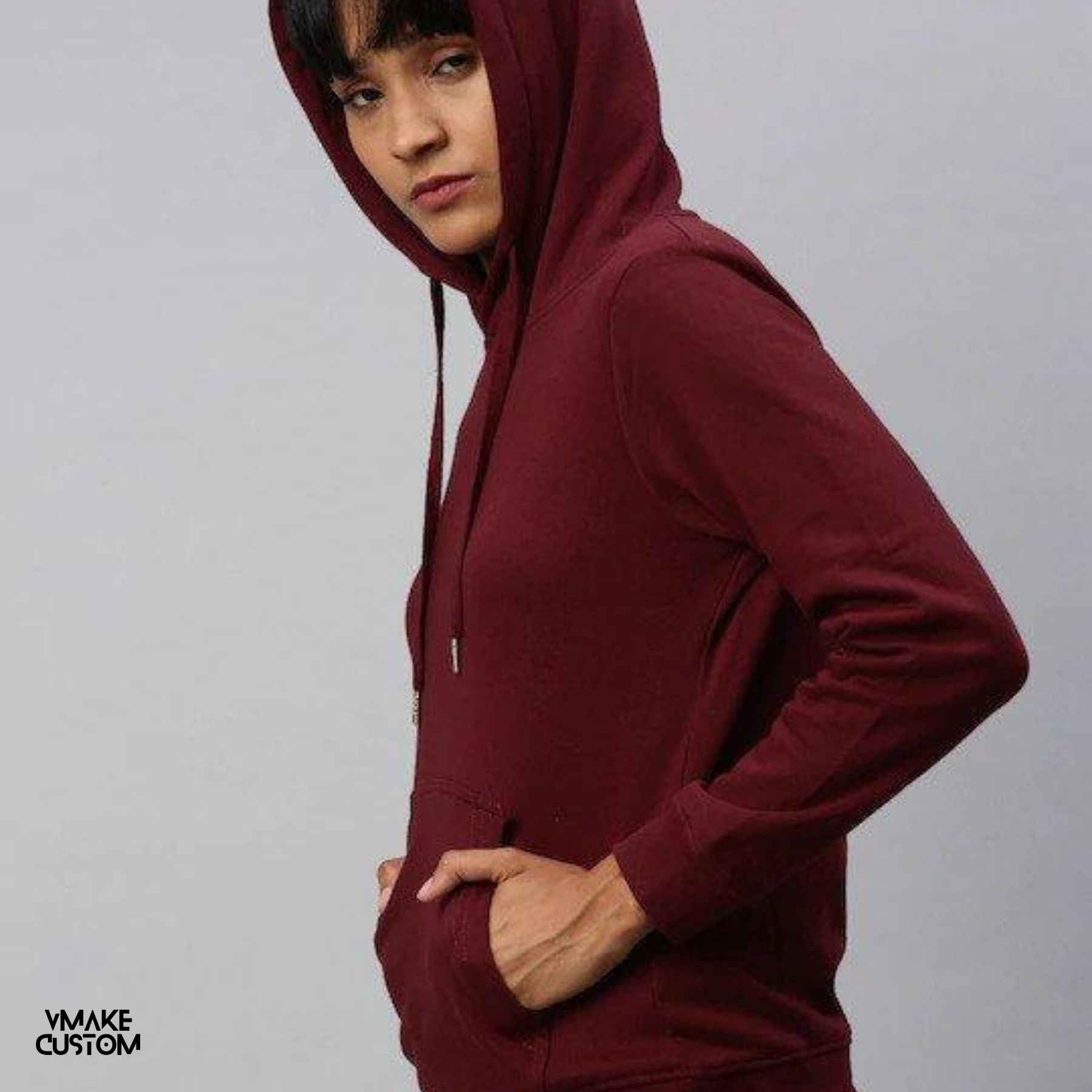 plain maroon hoodie for women 5