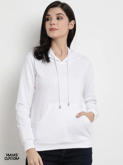 solid white hoodie for women vmakecustom