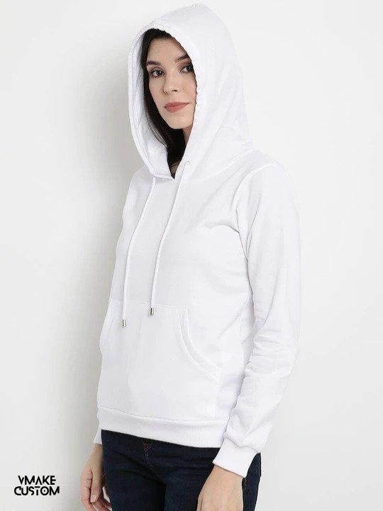 white plain hoodie for women vmakecustom