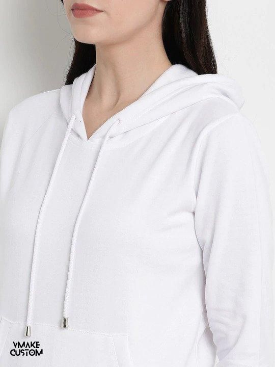 white solid hoodie for women vmakecustom