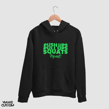 push ups squats unisex hoodie vmakecustom