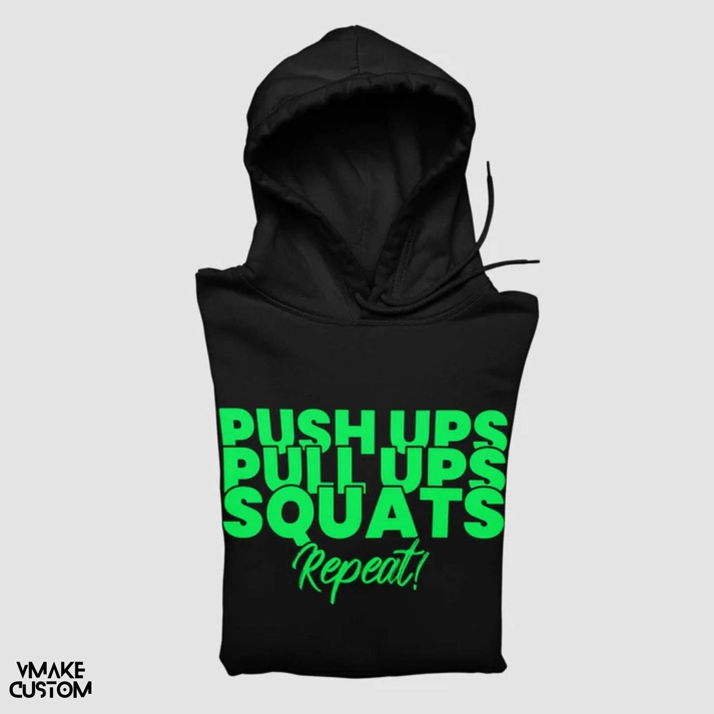 push ups squats black unisex hoodie vmakecustom