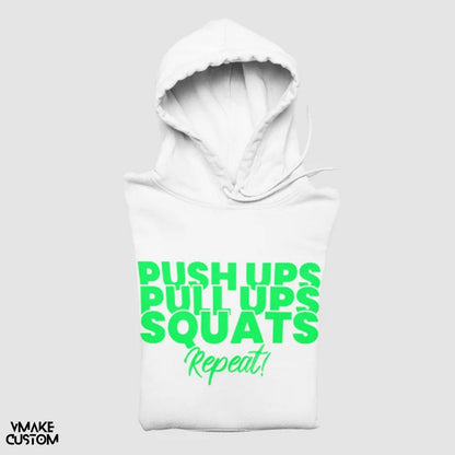 push ups squats white unisex hoodie vmakecustom