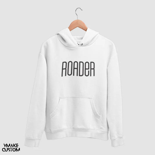 roader white unisex hoodie vmakecustom