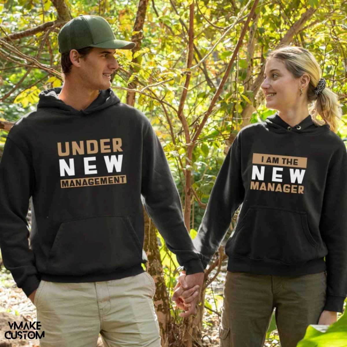 under new management couple hoodies black - vmakecustom