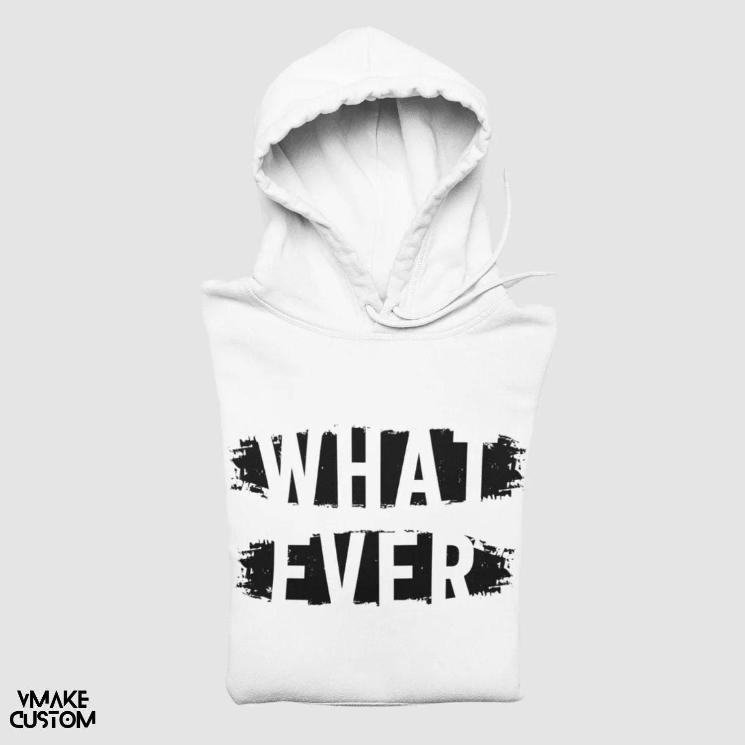 whatever white unisex hoodie vmakecustom 2